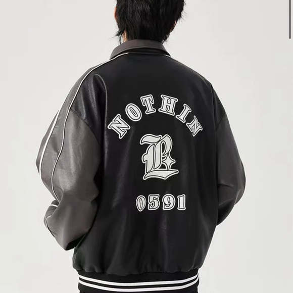 Men’s Racing Jacket - Pu Leather - Picture 4 of 4